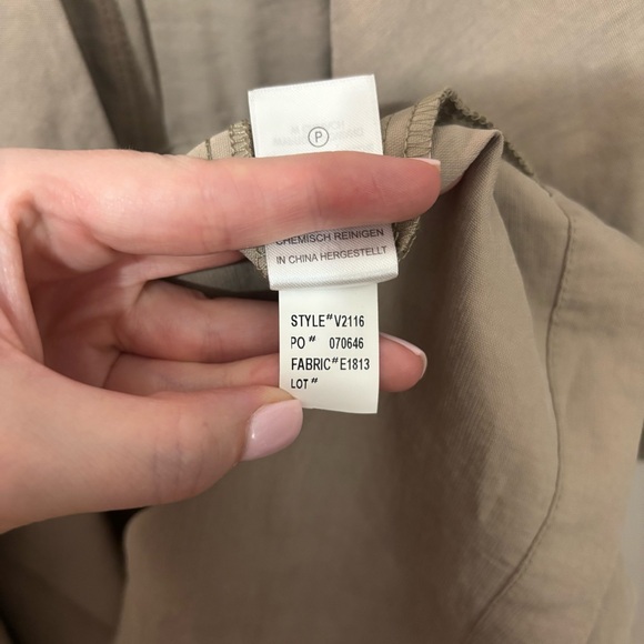 Nicole Miller Tan Trench Coat Cardigan with Draped Front Waterfall Collar - Picture 7 of 8